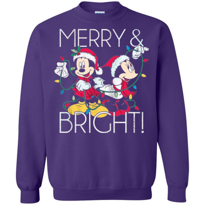 Disney Mickey Mouse T-shirt Merry And Bright Christmas Purple