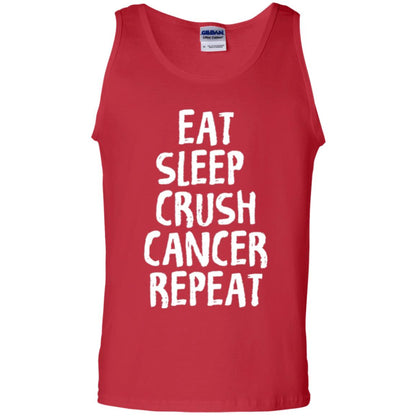 Eat Sleep Crush Cancer Repeat Fight Strength T-shirt Red