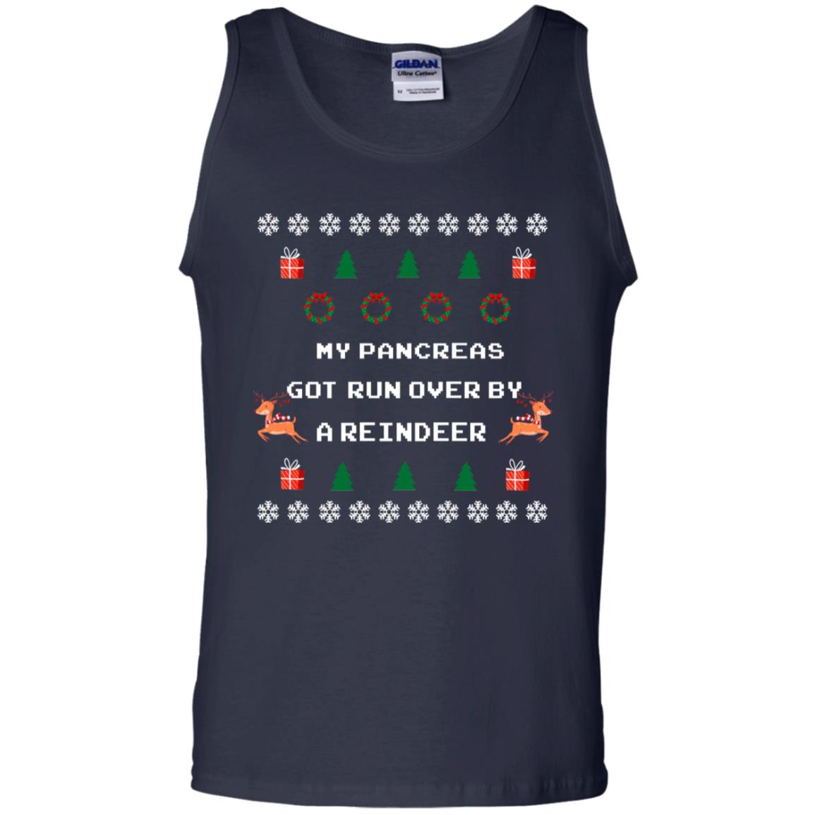My Pancreas Got Run Over By A Reindeer Ugly Christmas Sweater Shirt Navy