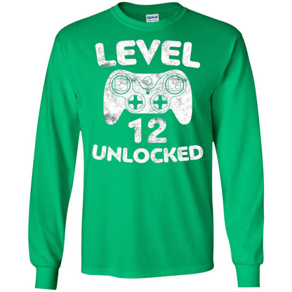 Level 12 Unlocked 12th Video Gamer Birthday Shirt Irish Green