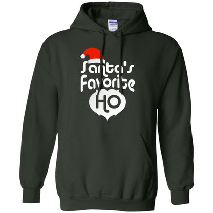 Christmas T-shirt Santa's Favorite Ho Forest Green