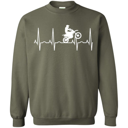 Dirt Bike Rider T-shirt Dirt Bike Heartbeat T-shirt Military Green
