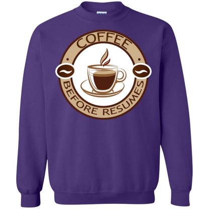 Coffee Before Resumes Coffee Lovers Shirt Purple