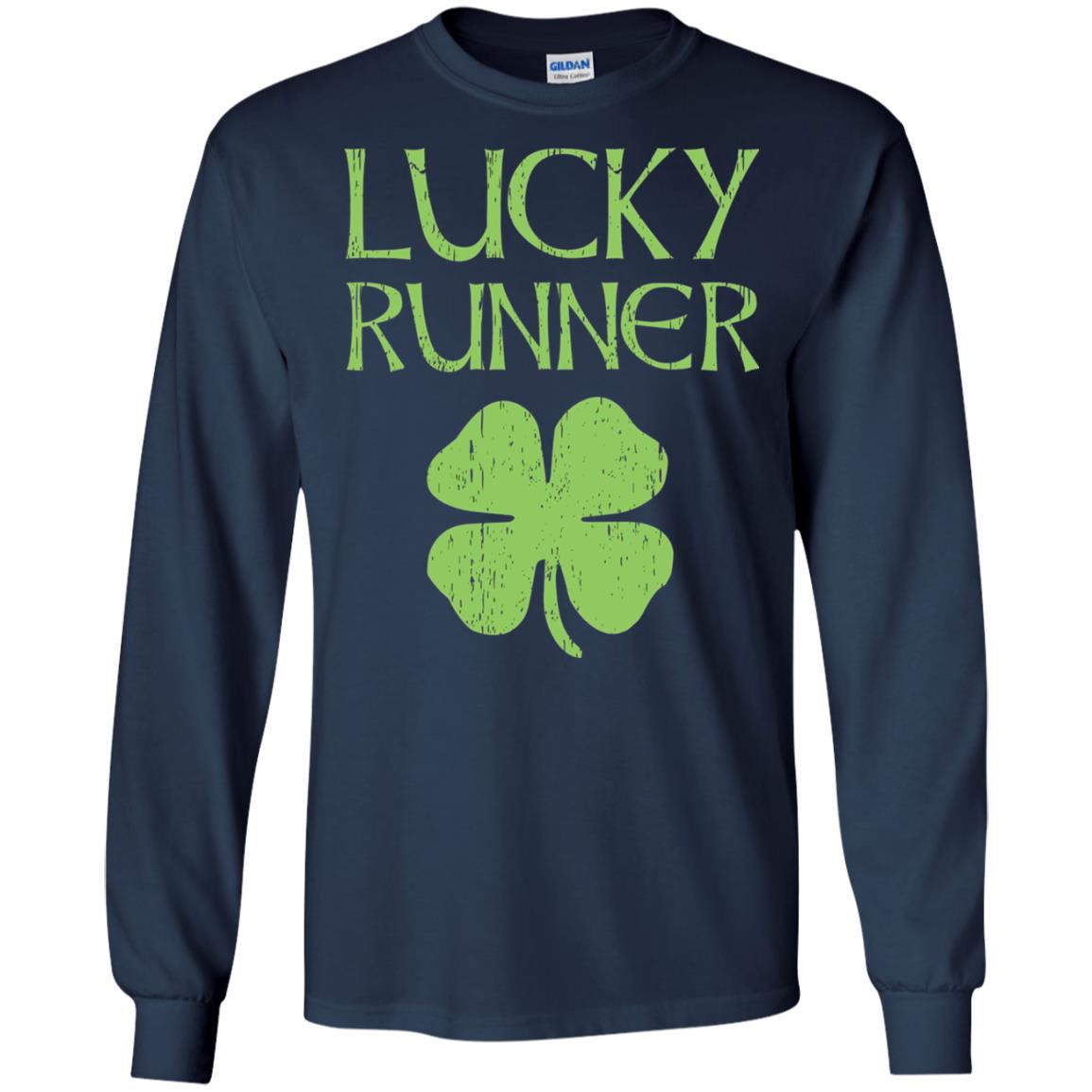 Irish Running Lucky Runners St. Patrick_s Day T-shirt Navy