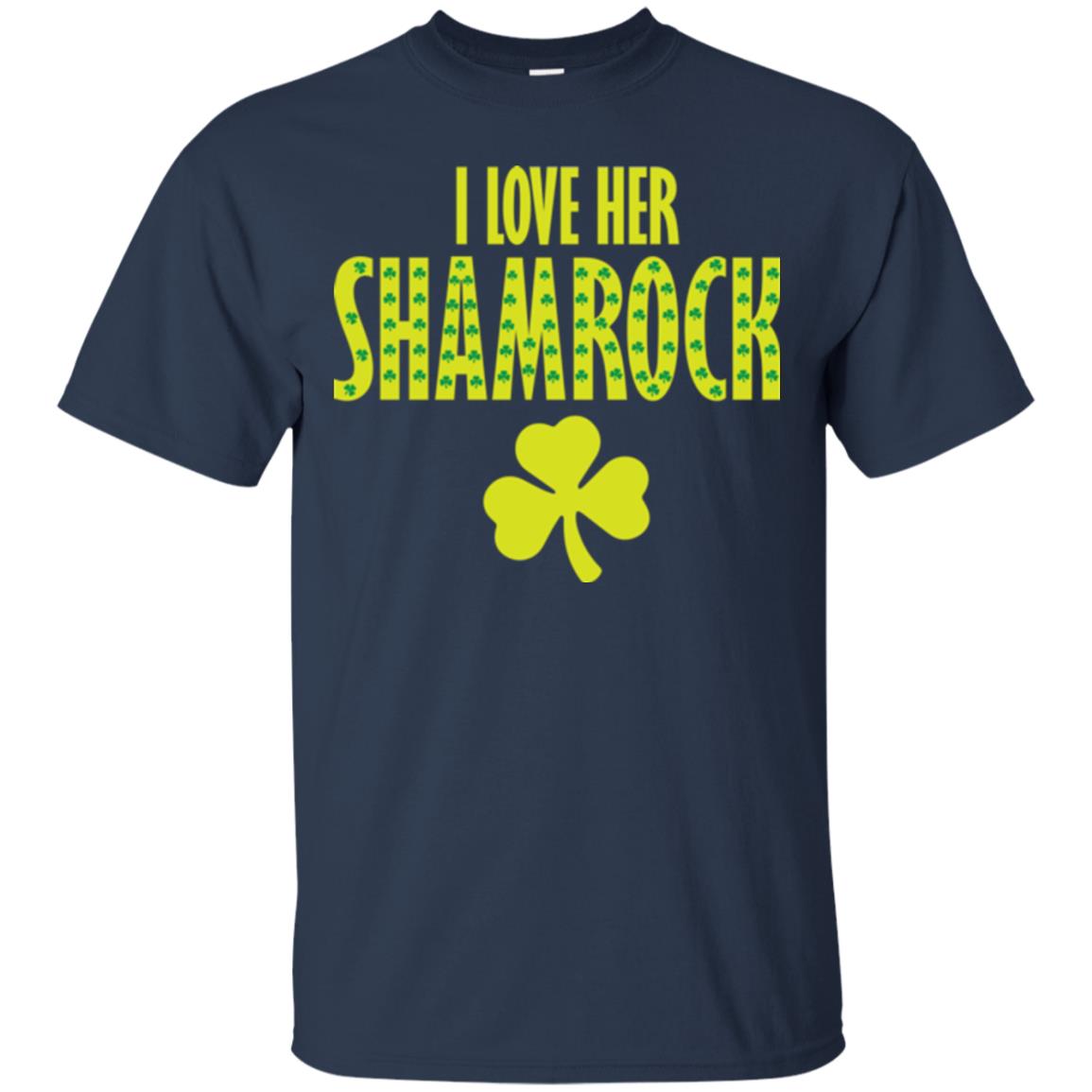 St. Patrick's Day T-shirt I Love Her Shamrock Navy