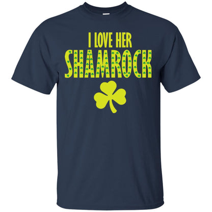 St. Patrick's Day T-shirt I Love Her Shamrock Navy