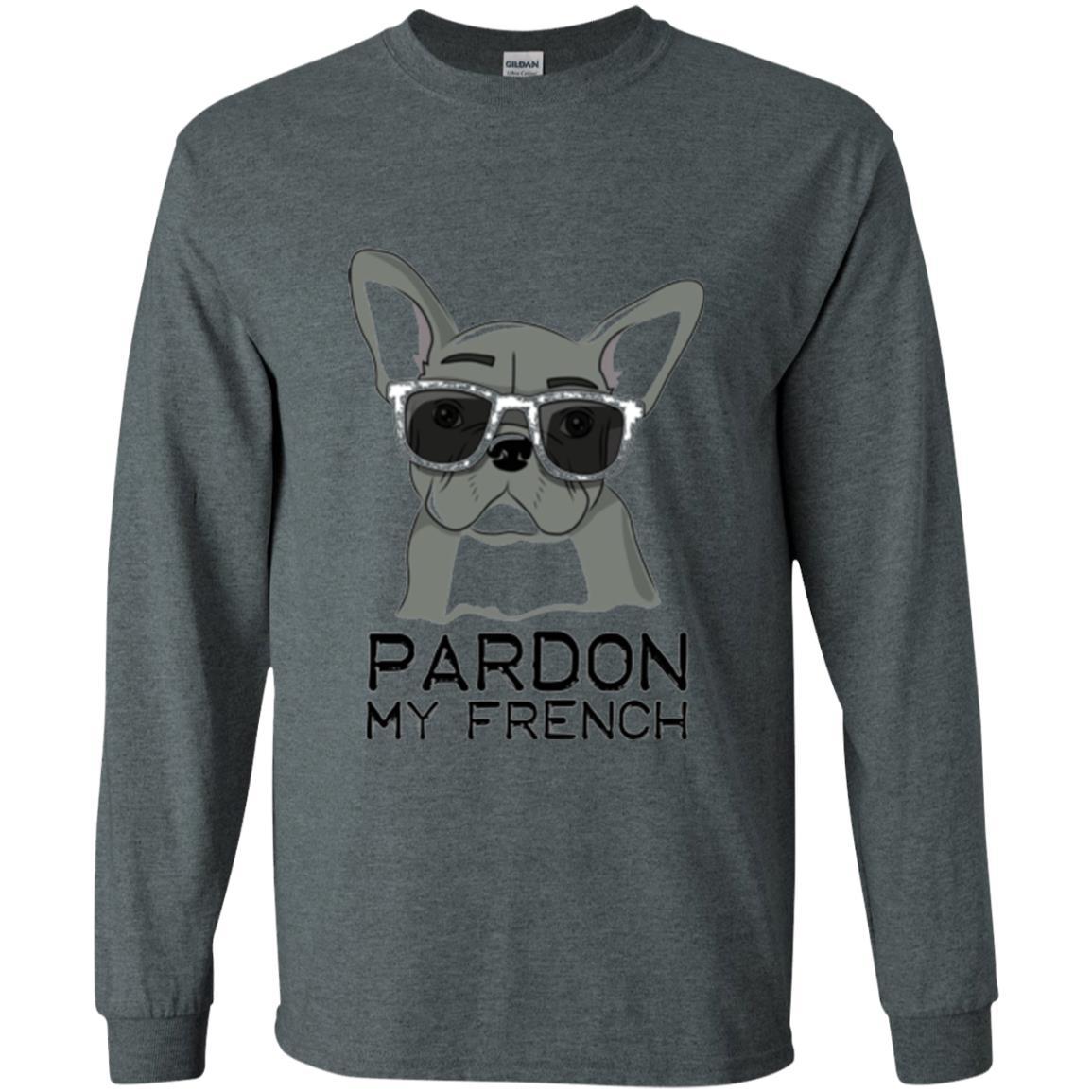 French Bulldog T-shirt Pardon My French T-shirt Dark Heather