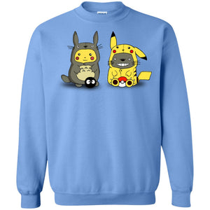 Pikachu Cosplay Totoro And Totoro Cosplay Pikachu T-shirtG180 Gildan Crewneck Pullover Sweatshirt 8 oz.