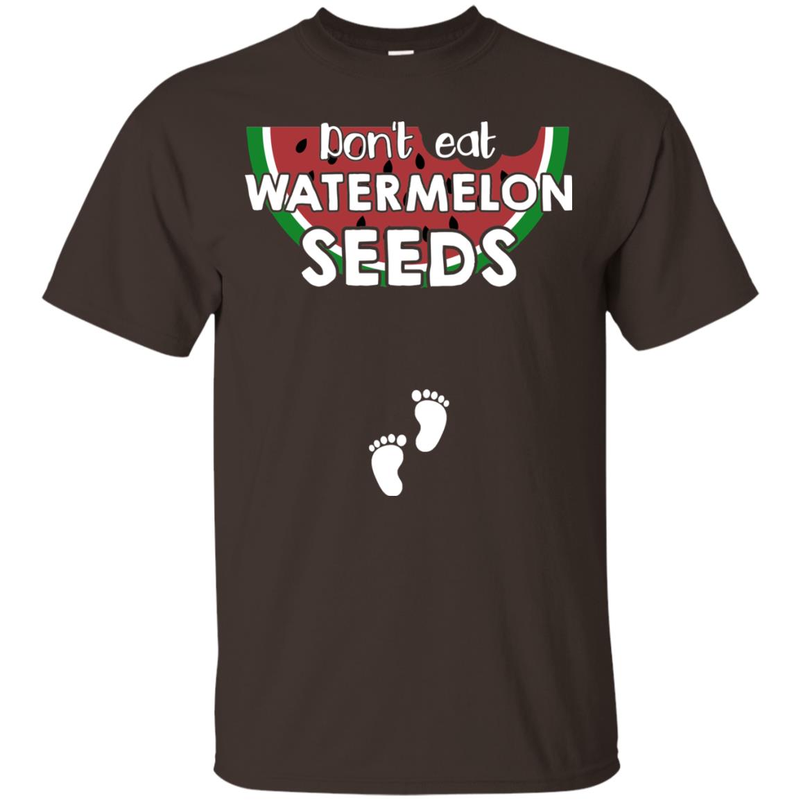Don_t Eat Watermelon Seeds Pregnancy Announcement Shirt Dark Chocolate