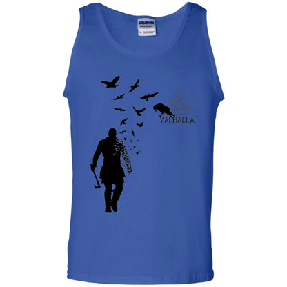 Vikings Axe Ragnar Lothbrok Flock Of Ravens Valhalla Symbol T-shirt Royal