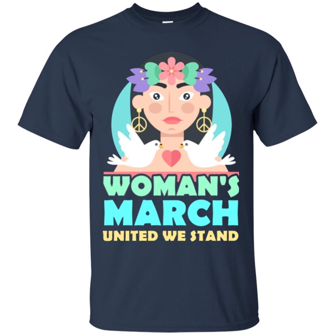 Woman Right T-shirt Womans March United We Stand Navy