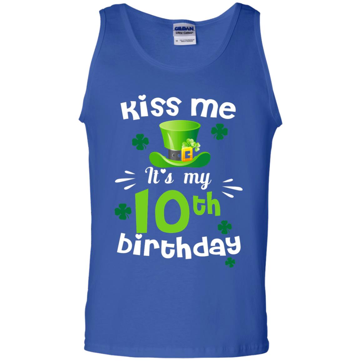 Kiss Me It_s My 10th Birthday Patrick_s Day T-shirt Royal