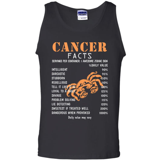 Cancer Facts 1 Awesome Zodiac Sign Gift Shirt For Cancer Horoscope Black