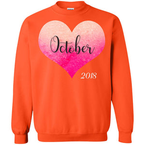 Pregnancy Reveal Announcement Party August 2018 ShirtG180 Gildan Crewneck Pullover Sweatshirt 8 oz.