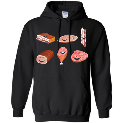 Funny Bbq T-shirt Meat Family Black