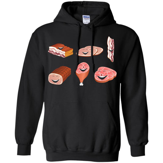 Funny Bbq T-shirt Meat Family Black