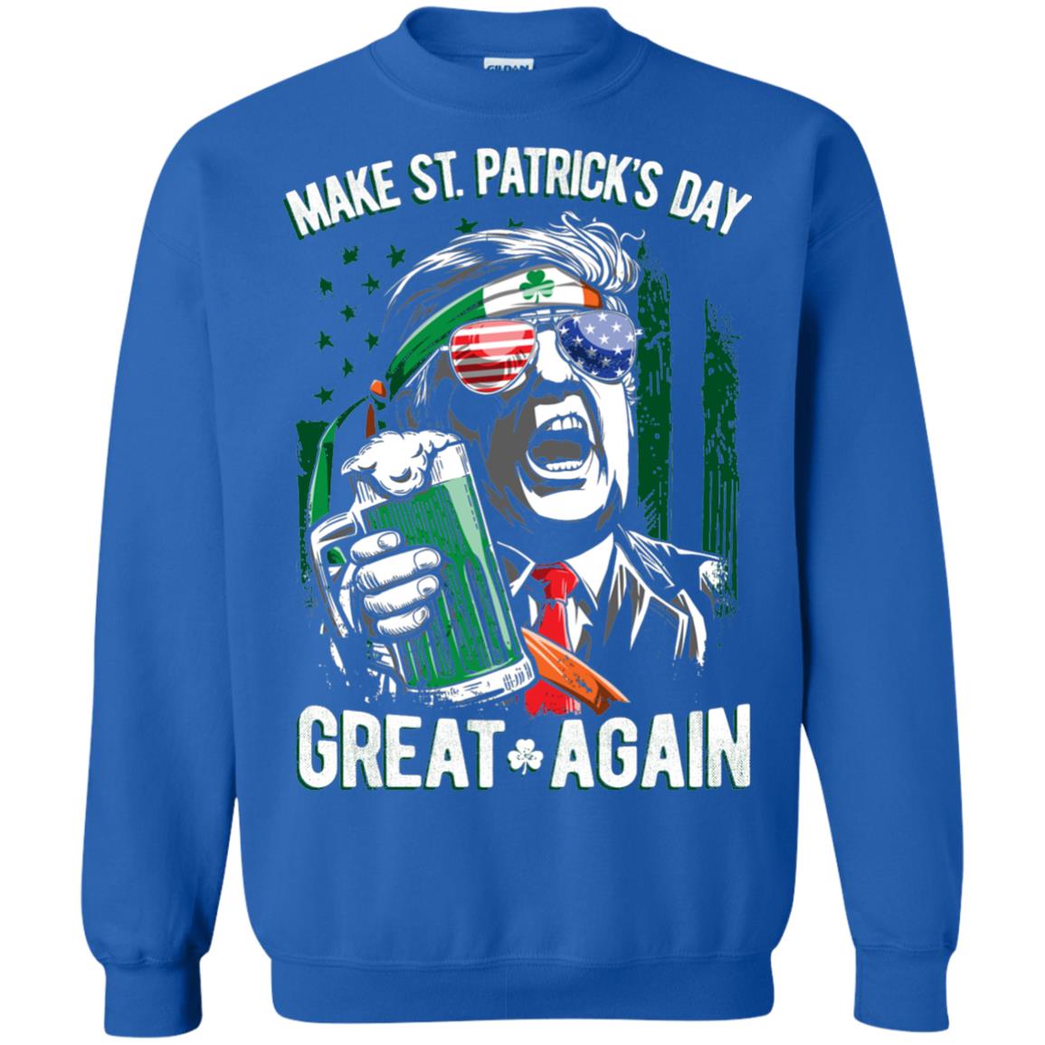 Make St Patricks Day Great Again Trump Leprechaun T-shirt Royal