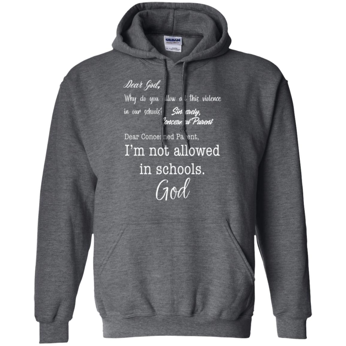 Dear God Why Not Allowed In Schools Christian T-shirt Dark Heather