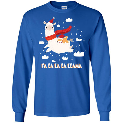 Fa La La La Llama With Shiba Inu X-mas Gift Shirt Royal