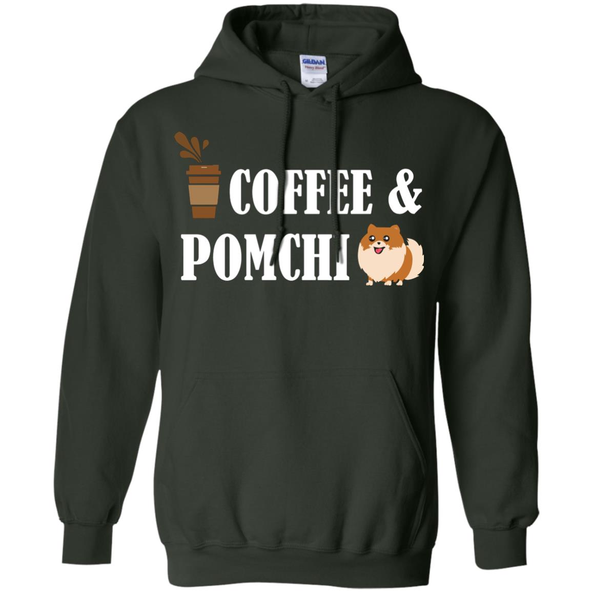 Coffee And Pomchi Lover Shirt Forest Green