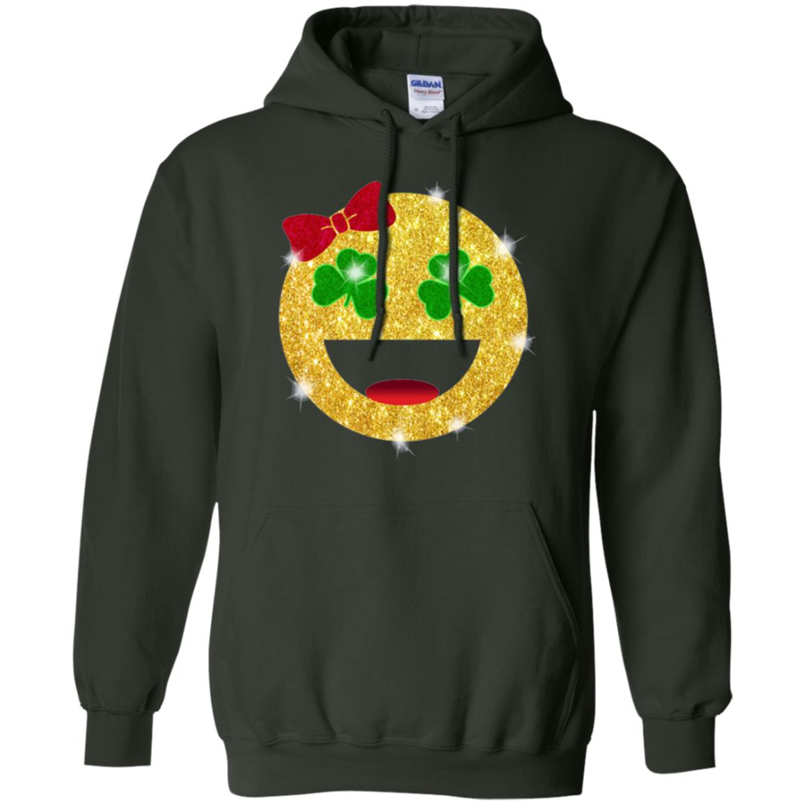 Happy Gold Blink Emoji Saint Patrick's Day T-shirt Forest Green