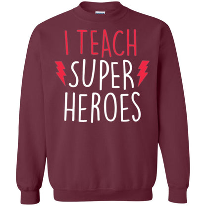 Cute Teacher T-shirt I Teach Super Heroes Maroon