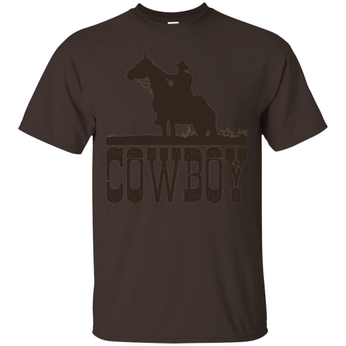 Horse Rider Western Cowboy T-shirt Dark Chocolate