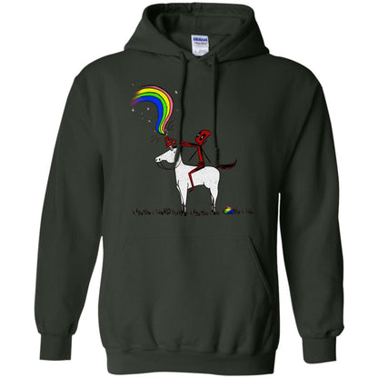 Deadpool With Unicorn Movie T-shirt Forest Green