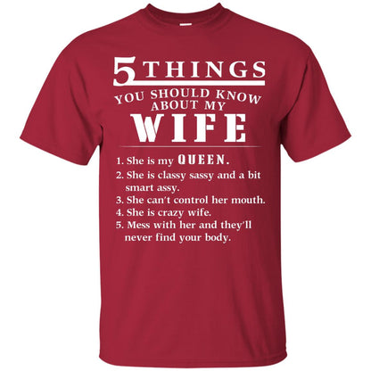 5 Things You Should Know About My Wife Husband T-shirt Cardinal