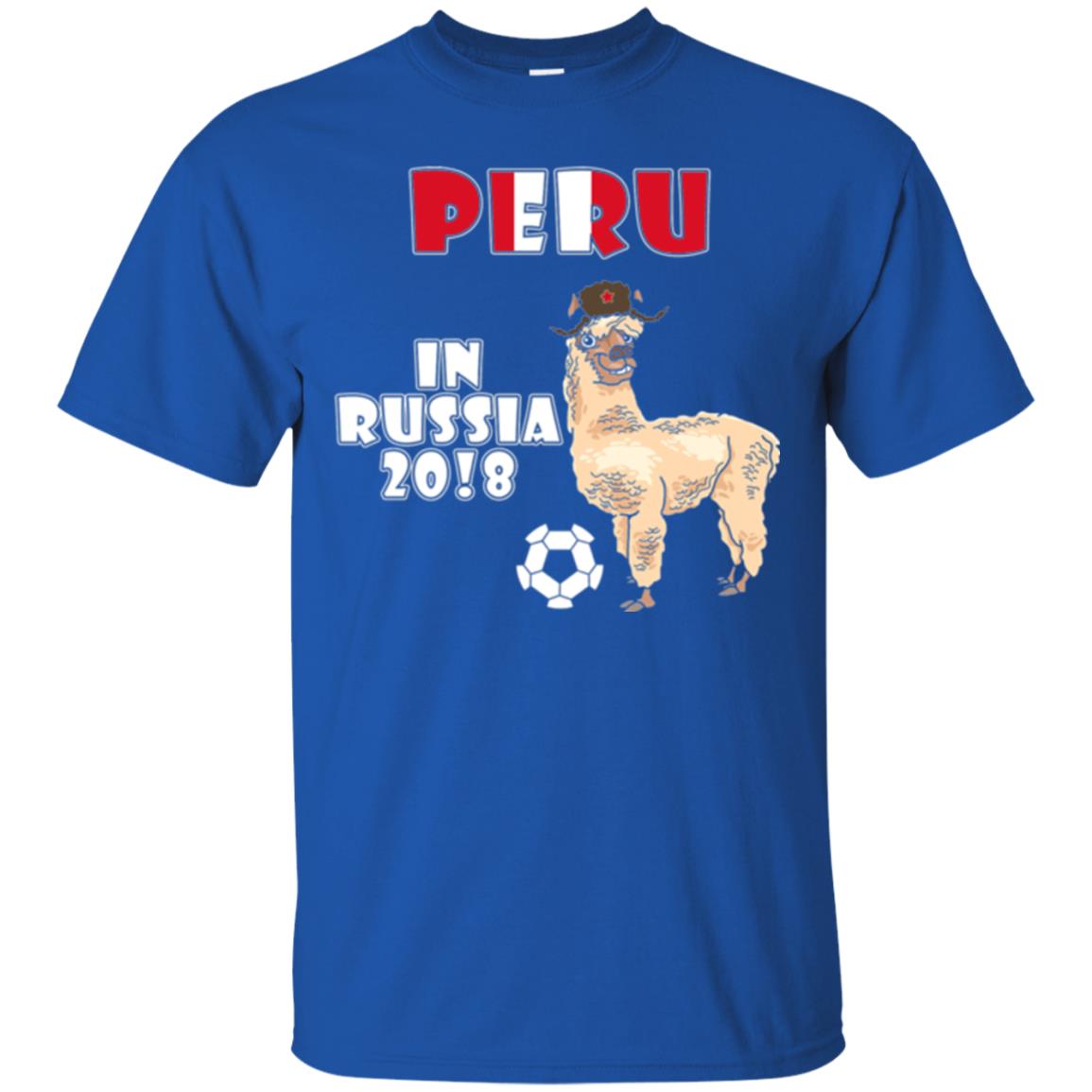 Soccer T-shirt Peru National Team Llama In Russia 2018 Cup Royal