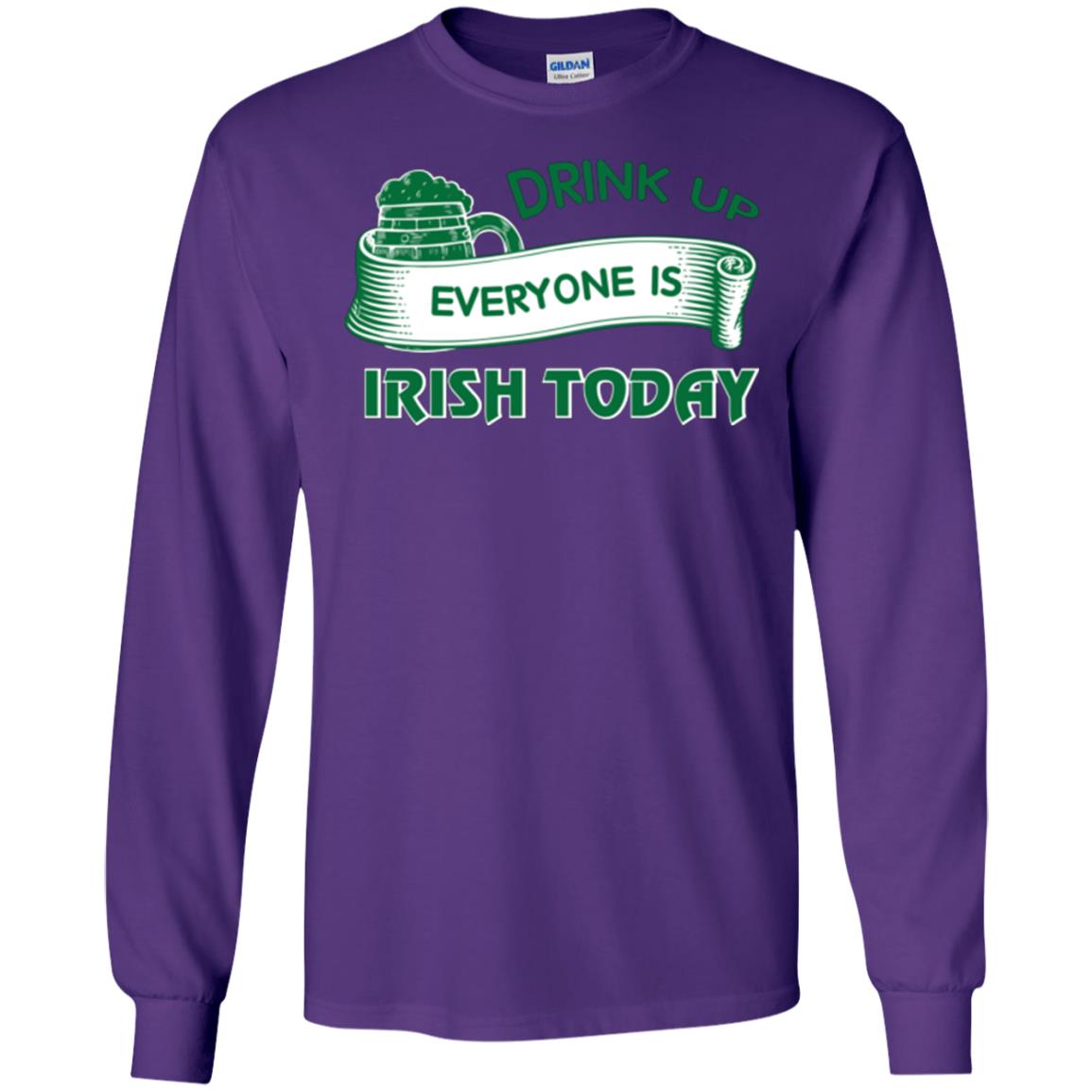 Saint Patrick's Day T-shirt Drink Up Everyone Is Irish Today Purple