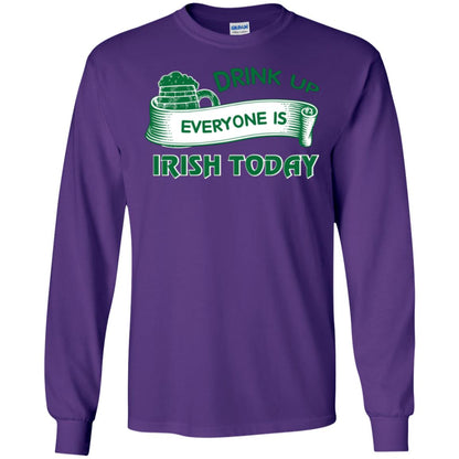 Saint Patrick's Day T-shirt Drink Up Everyone Is Irish Today Purple