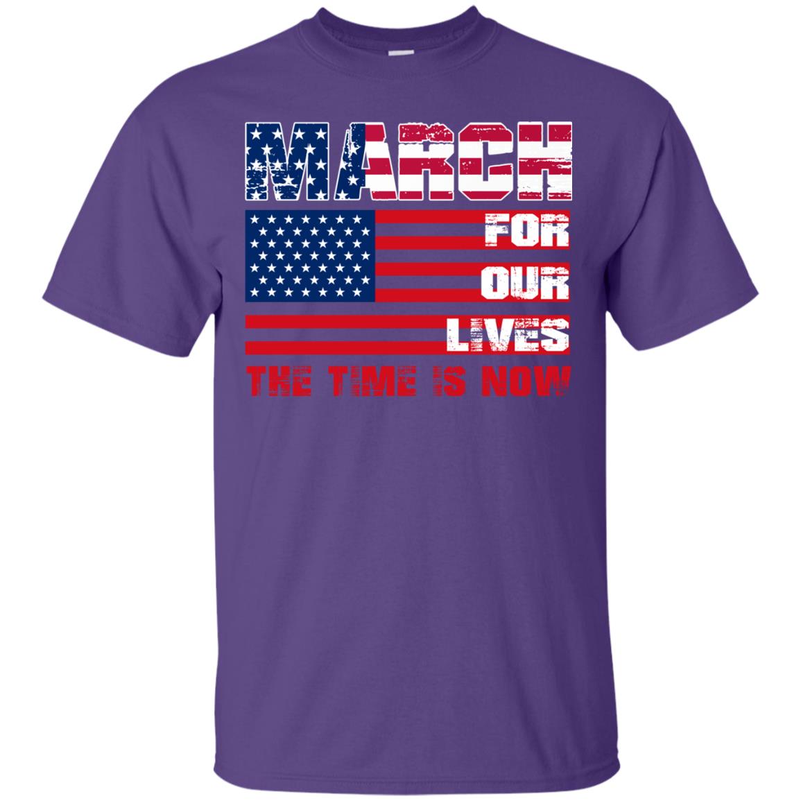 March For Our Lives The Time Is Now Gun Controls T-shirt Purple