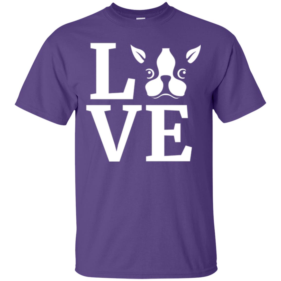 Dog Lovers T-shirt I Love My Boston Terrier Purple
