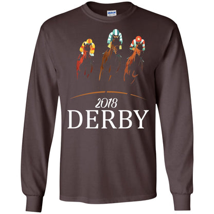 Derby 2018 Jockey Horse Racing T-shirt Dark Chocolate