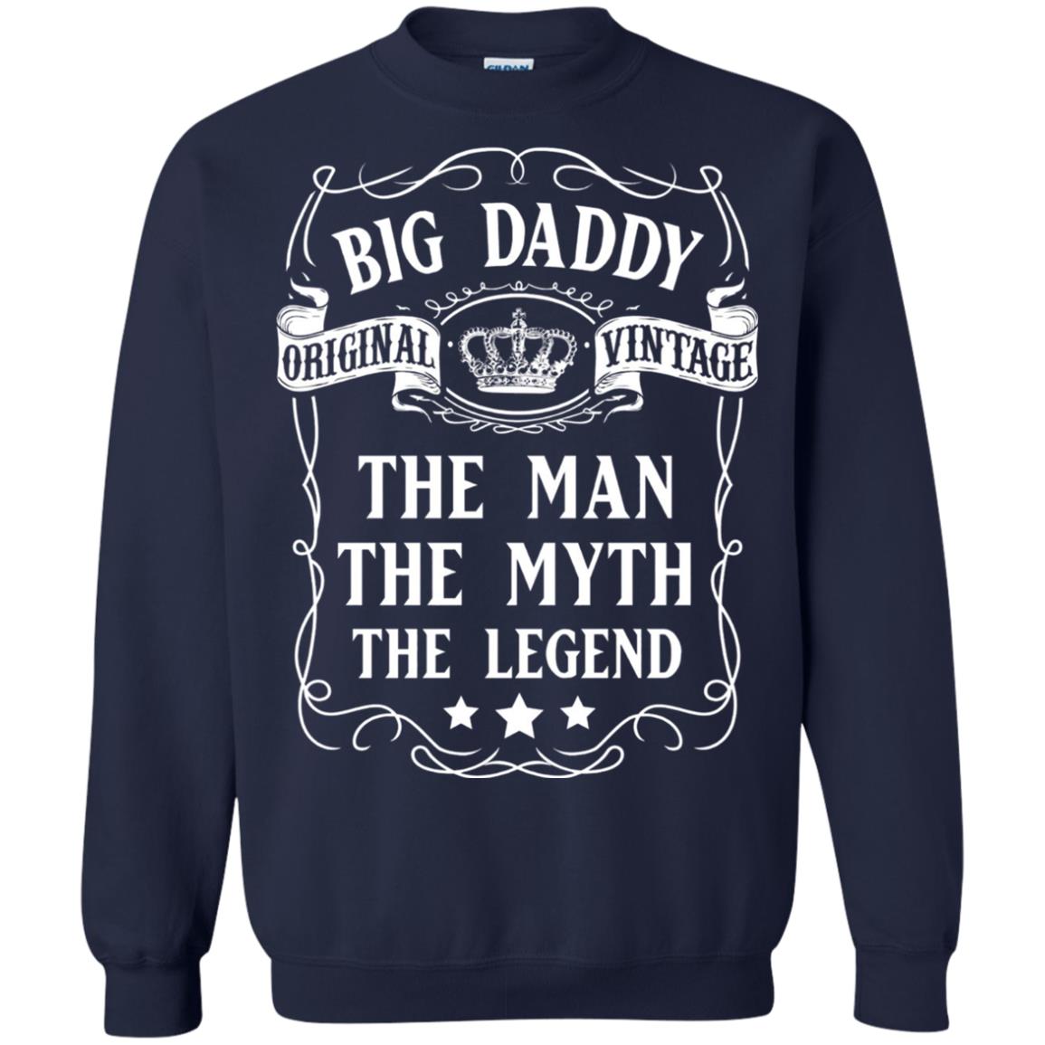 Big Daddy Original Vintage The Man Myth Legend Grandfather T-shirt Navy