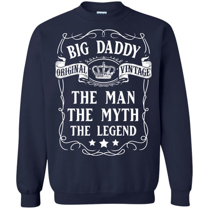 Big Daddy Original Vintage The Man Myth Legend Grandfather T-shirt Navy