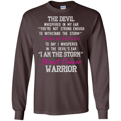 Breast Cancer Warrior T-shirt I Am The Storm Breast Cancer Warrior With Pink Ribbons Dark Chocolate