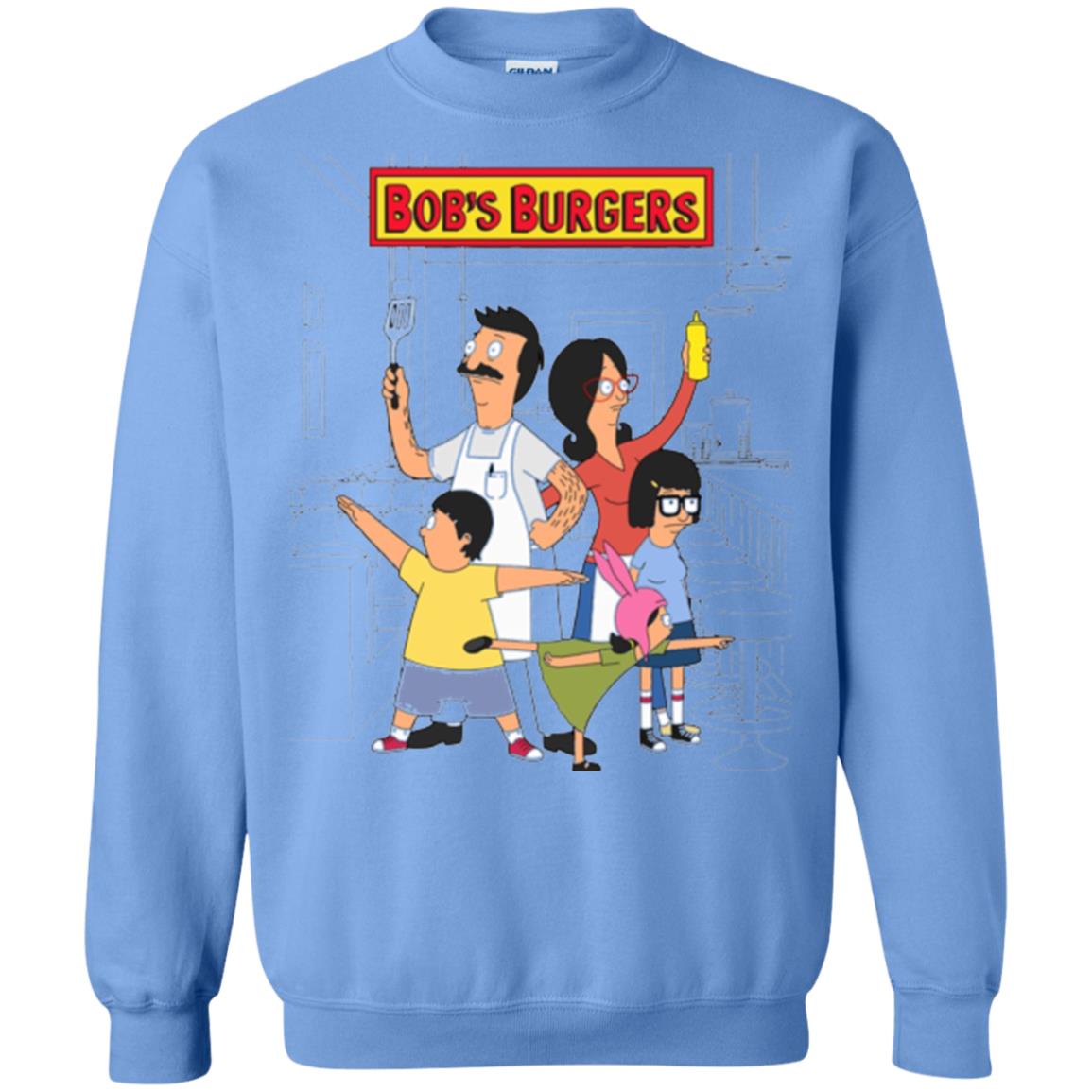 Family Group Hero Pose T-shirt Bob_s Burgers Carolina Blue