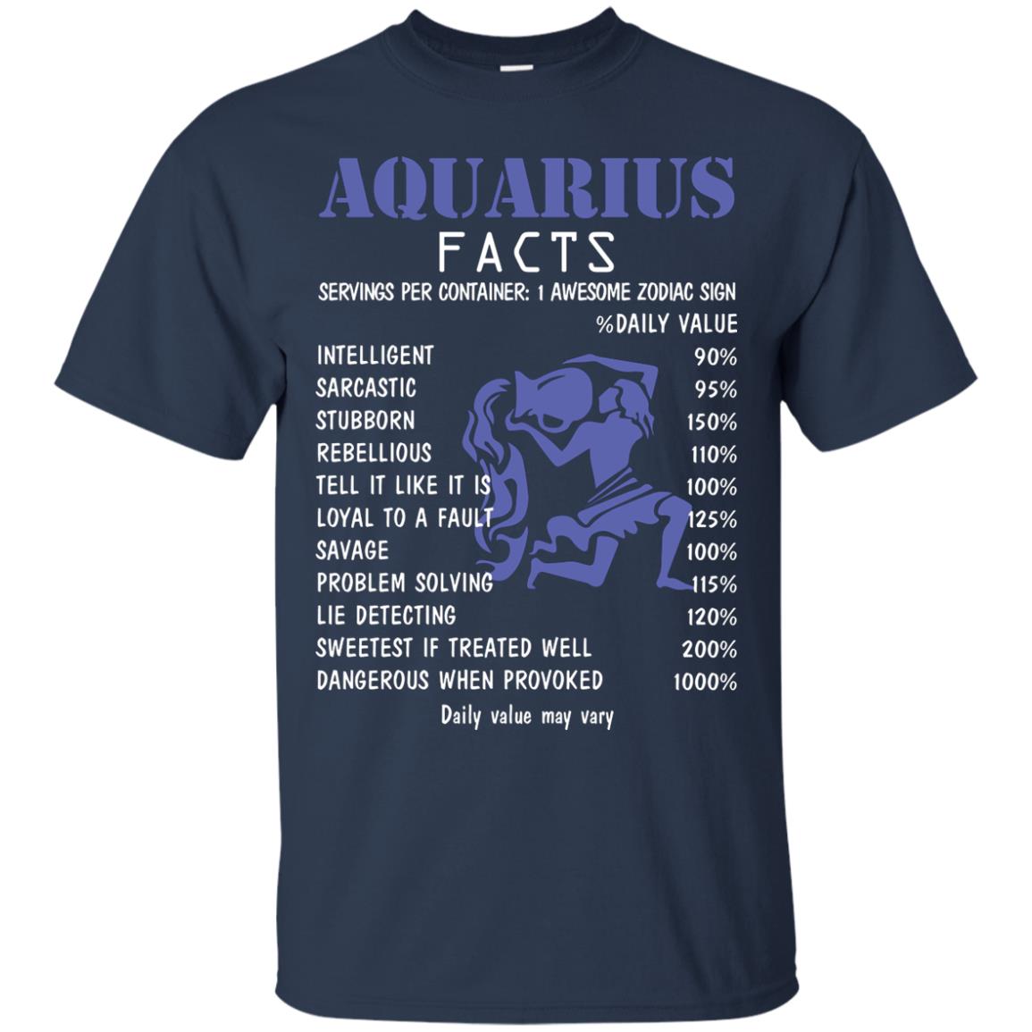 Aquarius Facts 1 Awesome Zodiac Sign Gift Shirt Fo Aquarius Horoscope Navy