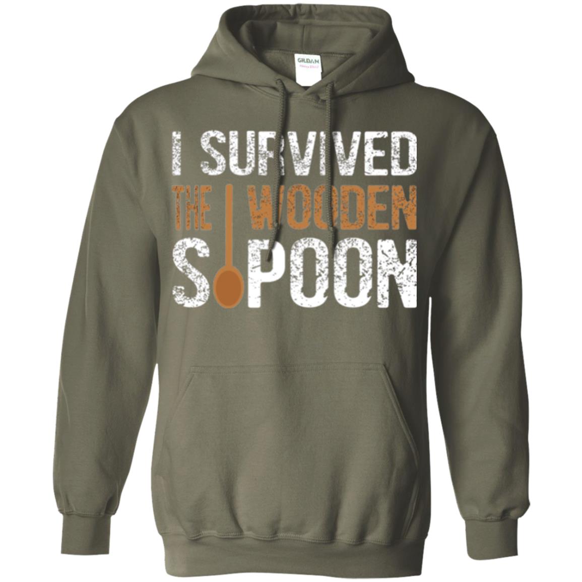 Spoon T-shirt I Survived The Wooden Spoon Military Green