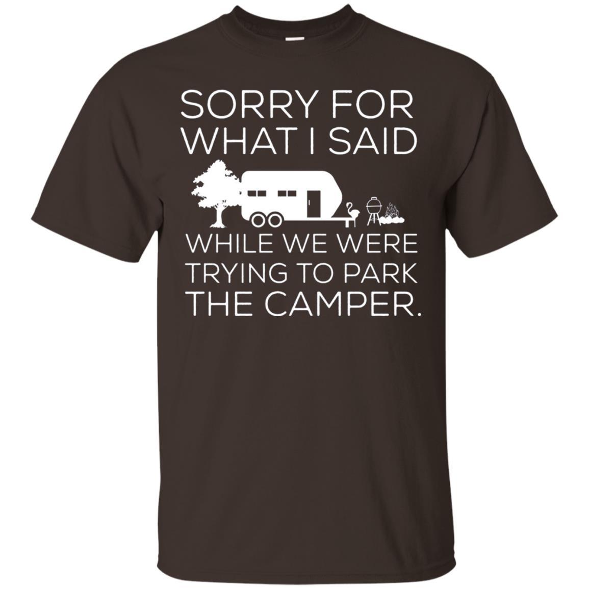 Camping T-shirt We Were Trying To Park The Camper Dark Chocolate