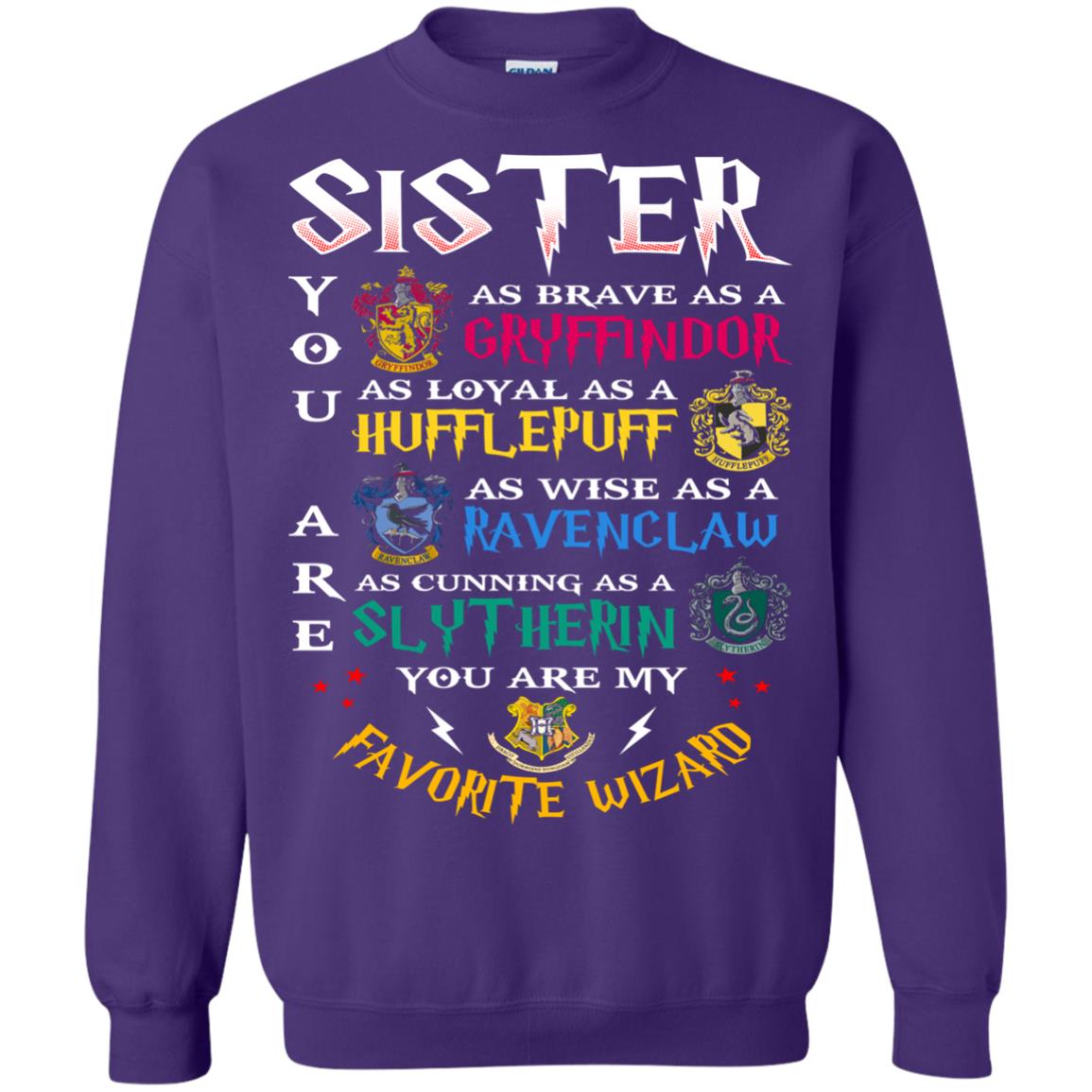 Sister My Favorite Wizard Harry Potter Fan T-shirt Purple