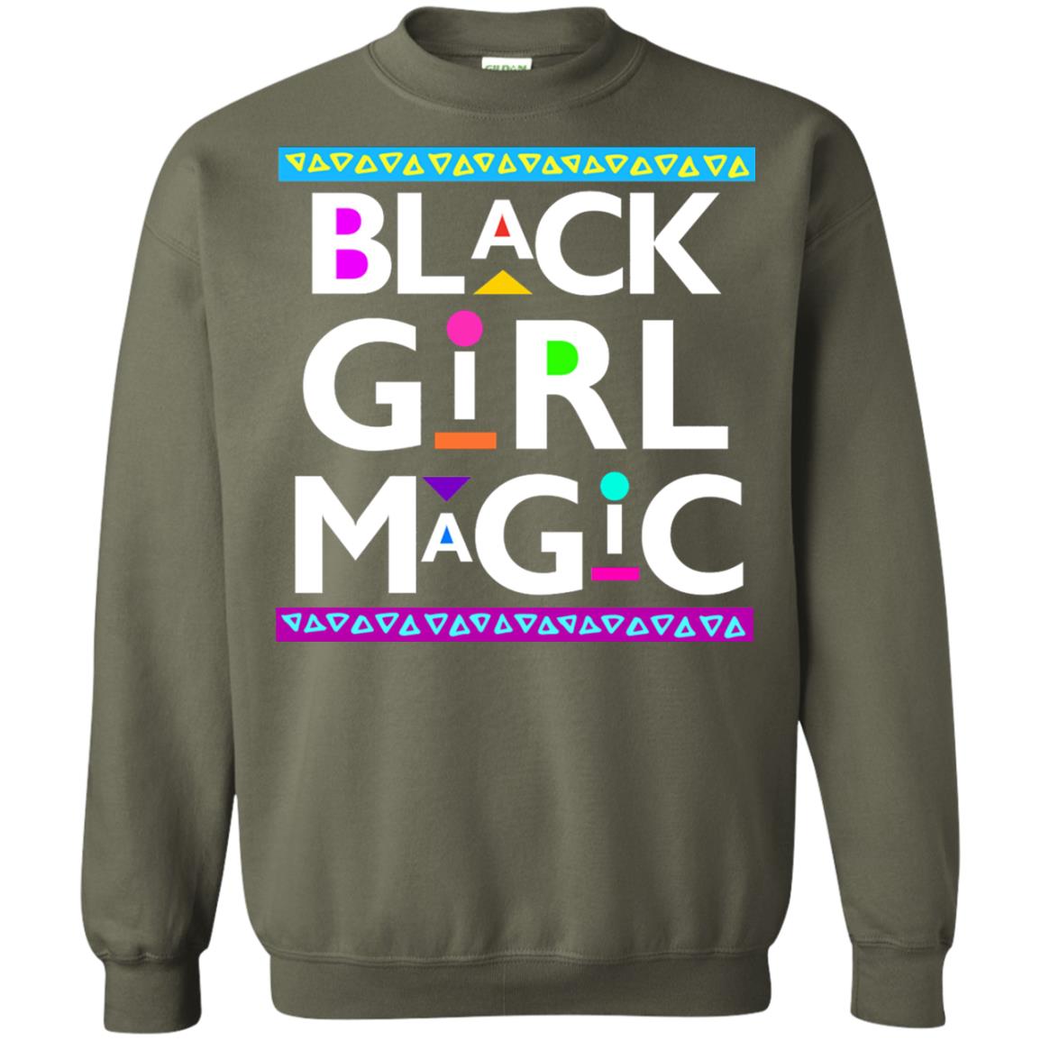 Black Girl Magic T-shirt Women_s Black History Military Green