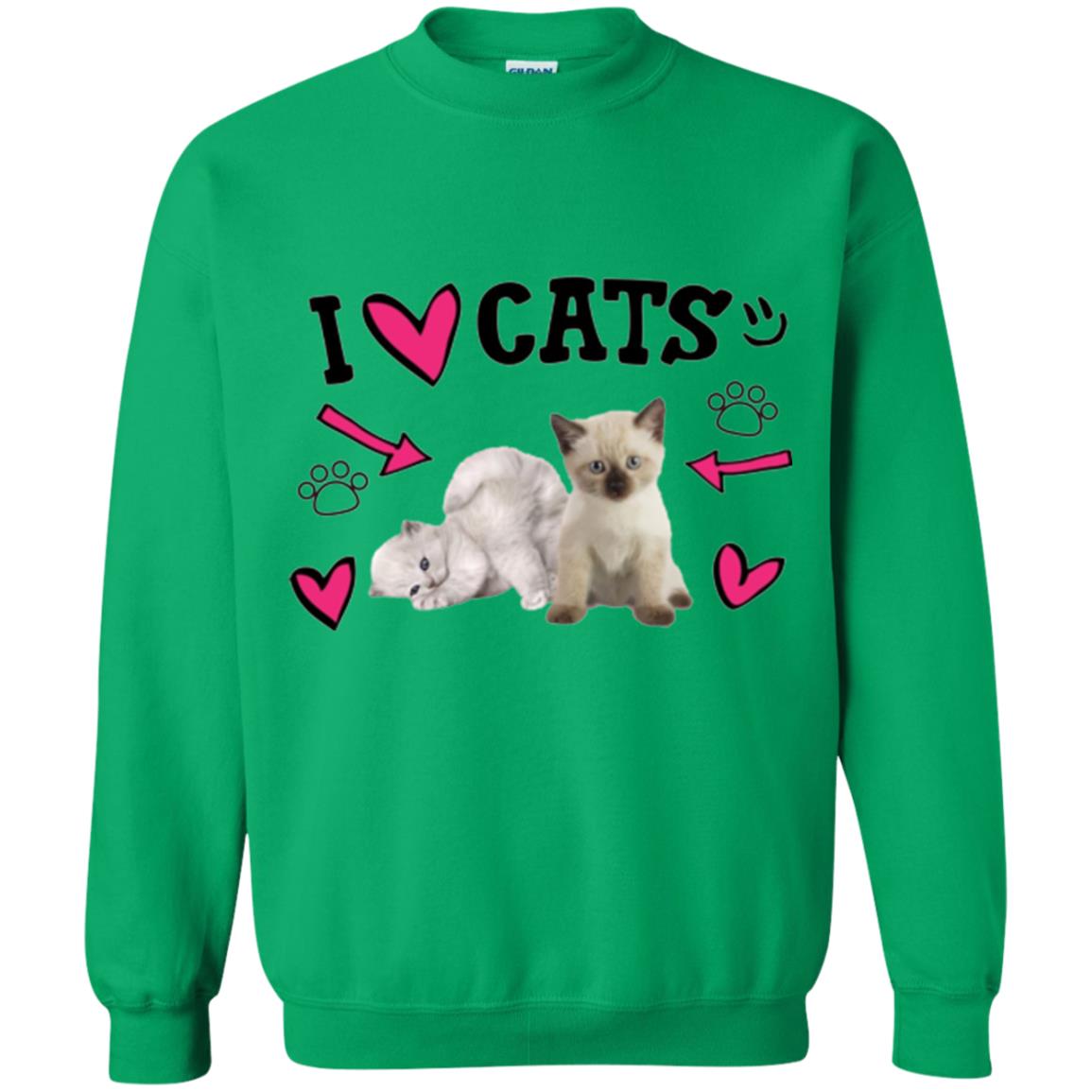 Cat Lover T-shirt I Love Cats Irish Green
