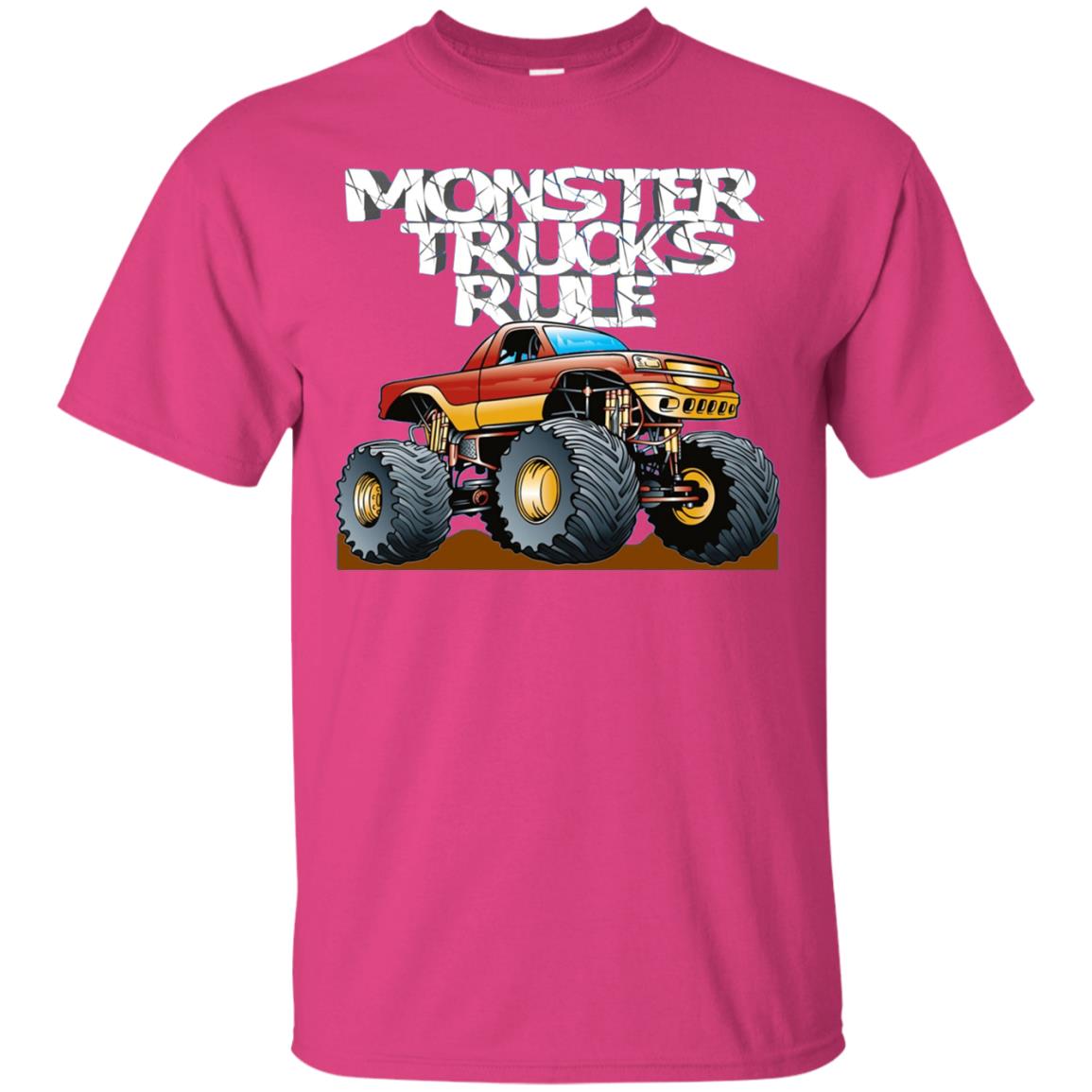 Monster Trucks Rule Trucker T-shirt Heliconia
