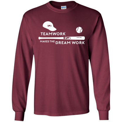 Baseball T-shirt Teamwork Makes The Dream Work Maroon