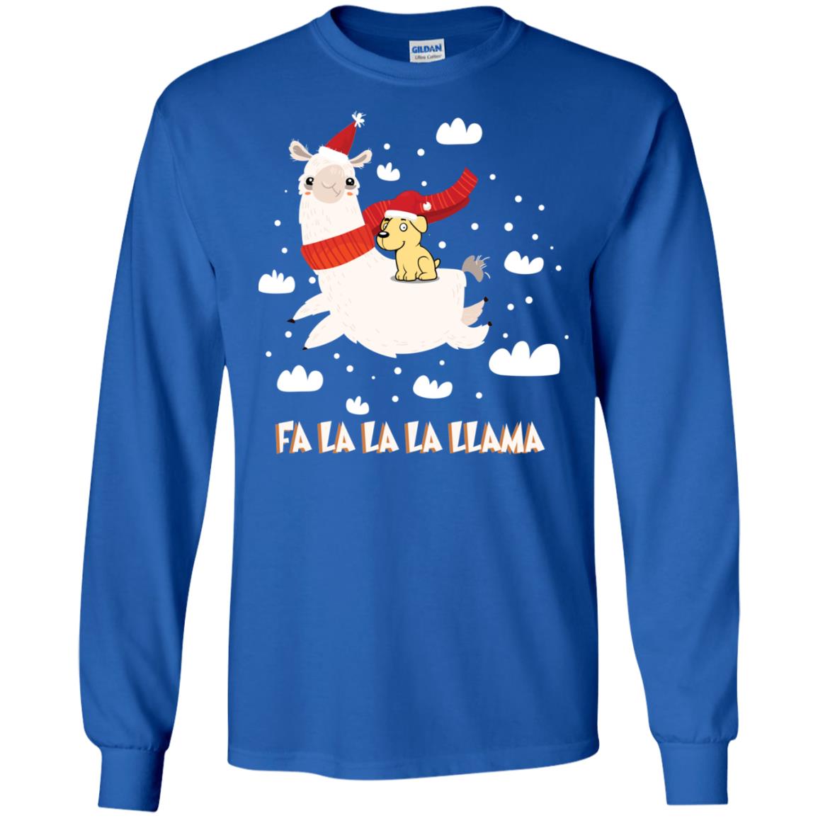 Fa La La La Llama With Labrador X-mas Gift Shirt Royal