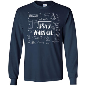 Square Root Of 1849 43rd Birthday 43 Years Old Math T-shirtG240 Gildan LS Ultra Cotton T-Shirt