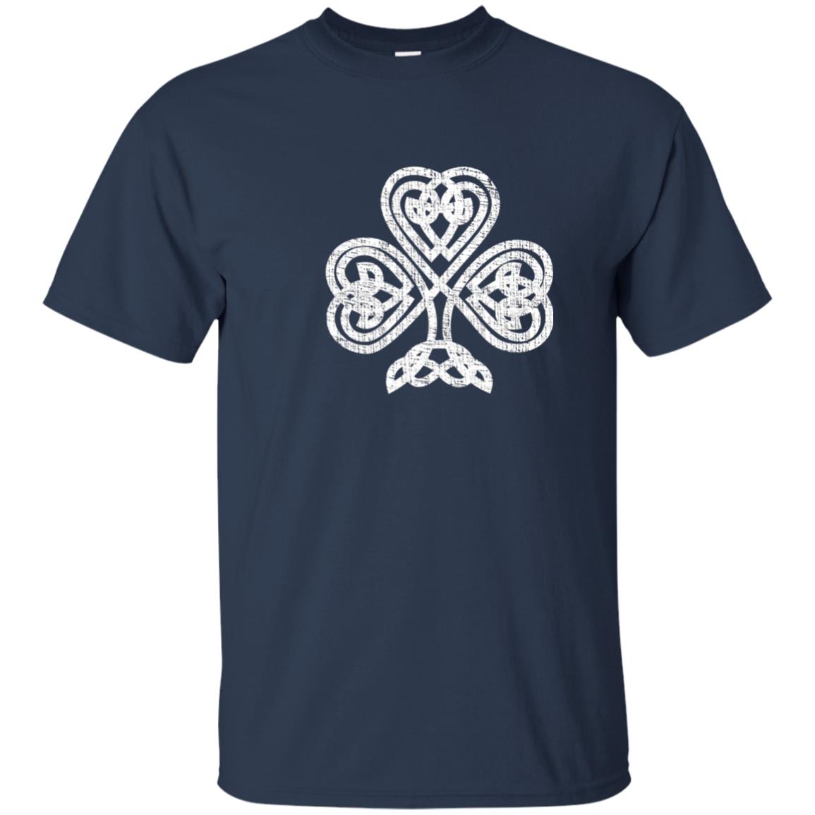 Irish Shamrock Knot Symbol St. Patrick_s Day T-shirt Navy